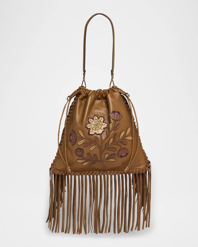 Kalispera Fringed Leather Shoulder Bag